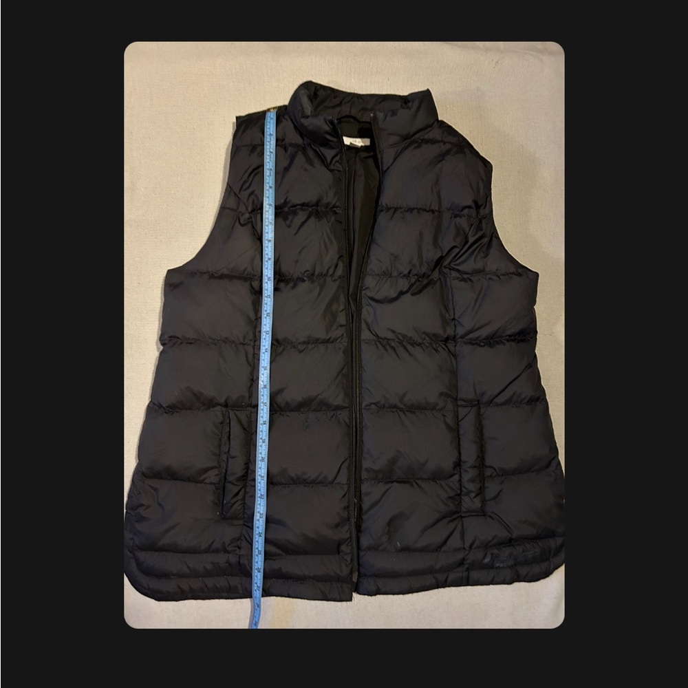 J Jill black down puffer vest gorpcore essential warm under layer nylon shell L